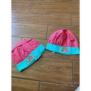 2 new kid chefs hats red snail embroidered